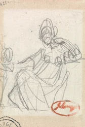 Sitzende Frau und Kind